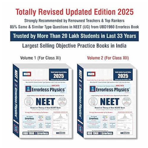 UBD 1960 NMC/NTA Errorless Physics NEET  Based on Theory of New NCERT Book Volume 1 & 2 